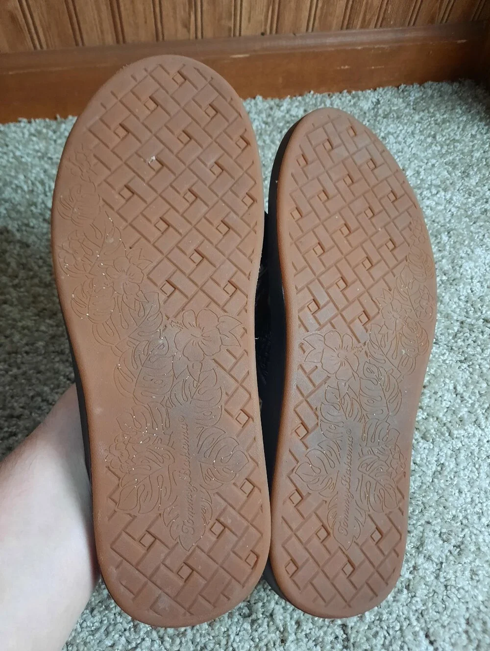 Tommy Bahama Brown Leather Braided Flip-Flops